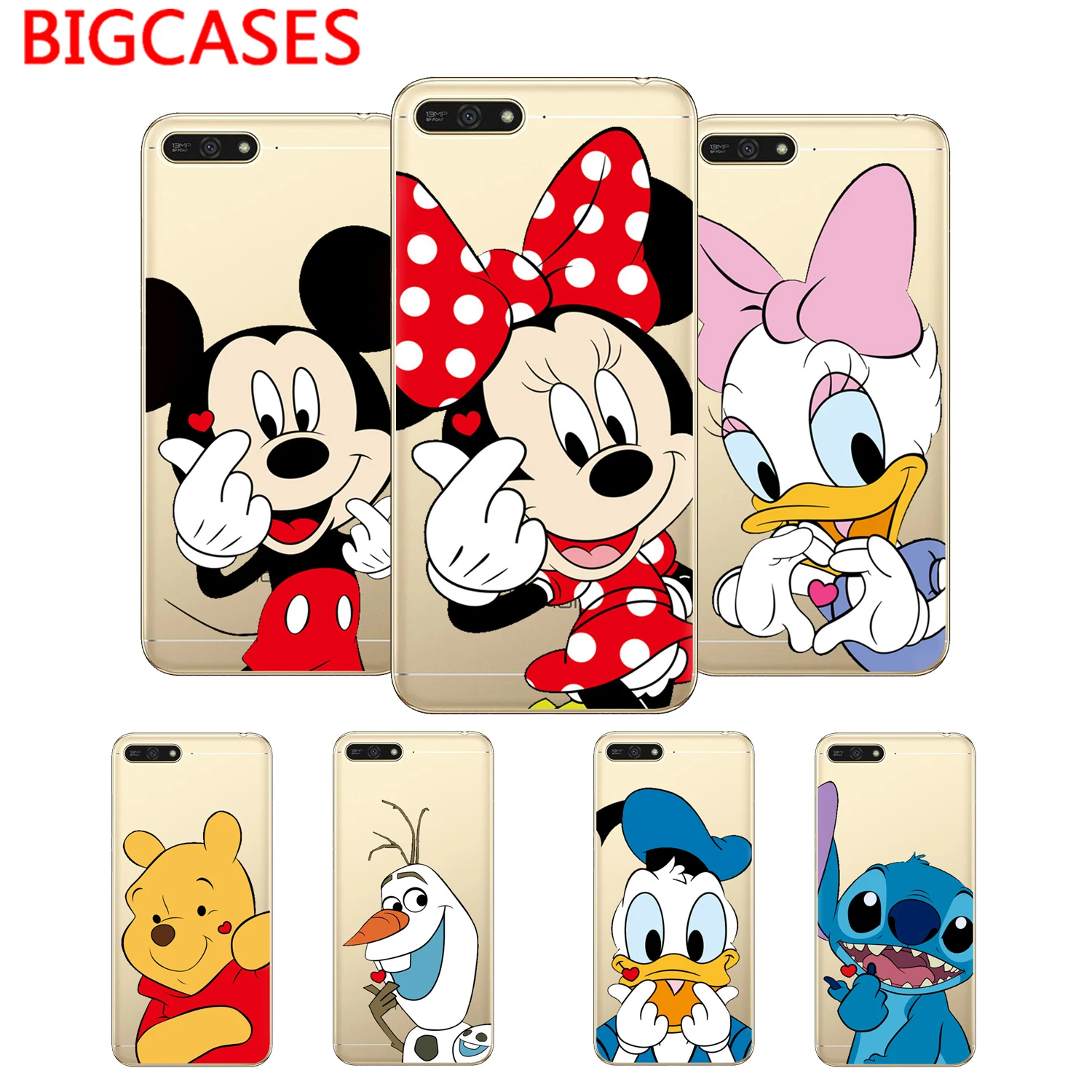 For Huawei Honor 7A Case Cover 5.7&quot Soft TPU Silicone Y6 2018 Fundas Cartoon Minnie Mickey Protective Phone Shell |