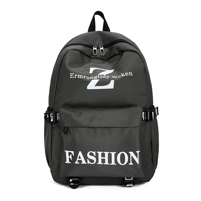 New Large Capacity Solid Nylon Women Men Backpacks Casual Letters