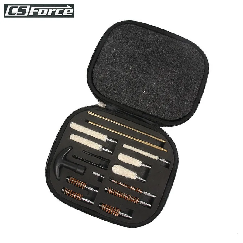

CS Force 16pcs Pistol Gun Cleaning Kit for All Caliber Hand Guns 22 357 38 Brush Tool Sets Hunting Cleaner Storage Case
