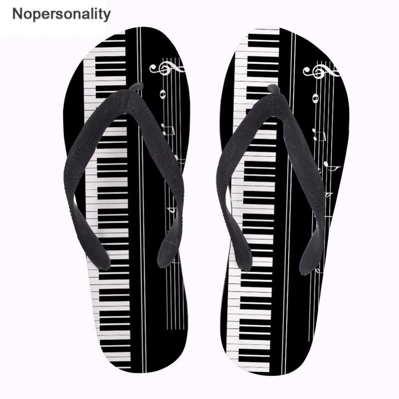 

Nopersonality 3D Music Note Print Student Slippers Summer Beach Soft Rubber Flipflops Women House Open Toe Sandals buty damskie