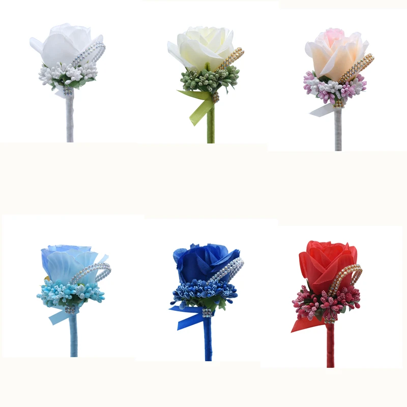 

Artificial Flowers Fake Rose Flowers For Wedding Bride Groom Clothe Decoration Hand Hold Blessing Flower