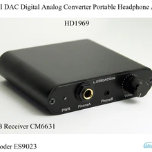 Iwistao HIFI Цифровой ЦА-преобразователь аналоговый преобразователь Портативный USB приемник CM6631 декодер ES9023 усилитель для наушников HD1969 16-24bit/44,1 K-192 K