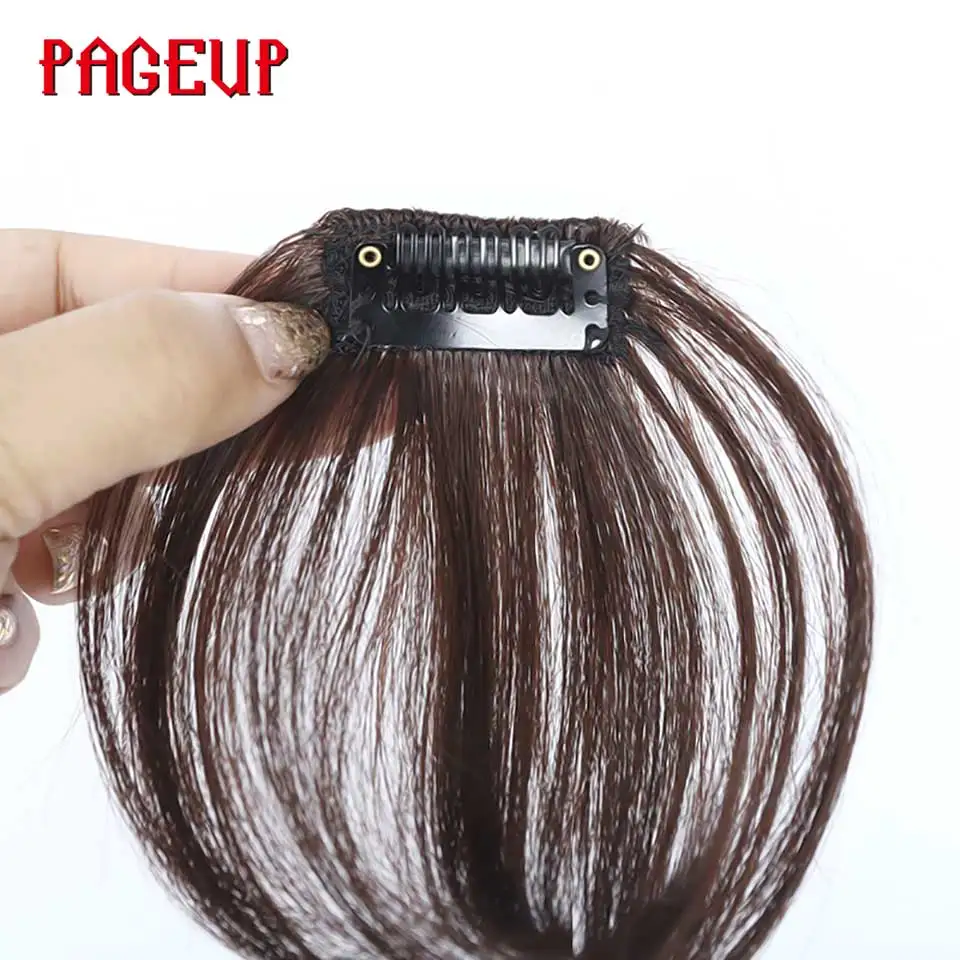 Pageup Высокая температура волокна челка клип в волосы челки накладные волосы синтетические поддельные челки кусок волос клип в наращивание волос