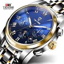 Gold Men Watches Luxury Brand TEVISE Automatic Mechanical Watch Waterproof Moon Phase Steel Mens Wrist Watches Relogio Masculino Gold Men Watches Luxury Brand TEVISE Automatic Mechanical Watch Waterproof Moon Phase Steel Mens Wrist Watches Relogio Masculino