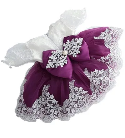 

2018 Flower Girl Dresses For Weddings Ball Gown Bow Appliques Lace Bow First Communion Dresses For Girls Wedding Dresses
