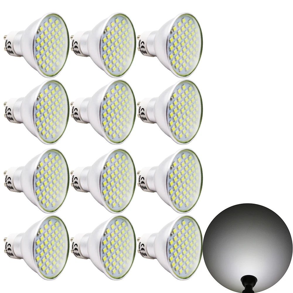 12pcs/lot GU10 LED Light Bulbs AC195 240V High Lumen SMD 2835 48 LEDs