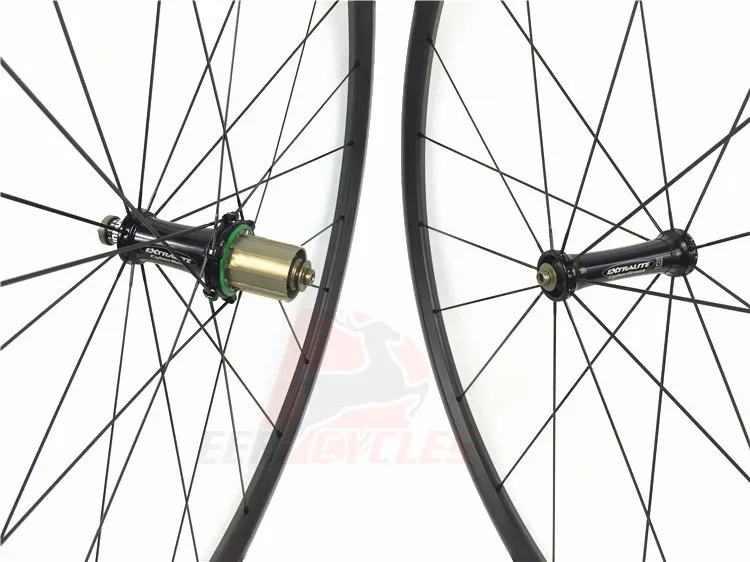 Cheap 1179g Only Lightest 700c 20mm Carbon Clincher Road Cycling Wheels Bike Wheelset Extralite/Carbon Ti Super Light Hubs 20 24 Holes 4
