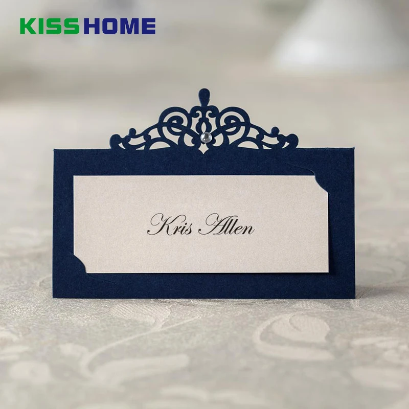 

24pcs Blue Place Card Holder Table Centerpieces Number Name Card Wedding Banquet Decoration Event Party Cards & Invitations