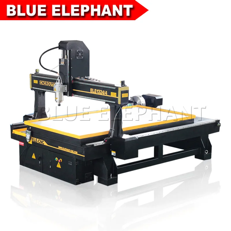 

ELE 1324 Stone Carving Wood Working Machinery 4 Axis CNC Router with Big Rotary attachment engraving machine for sale