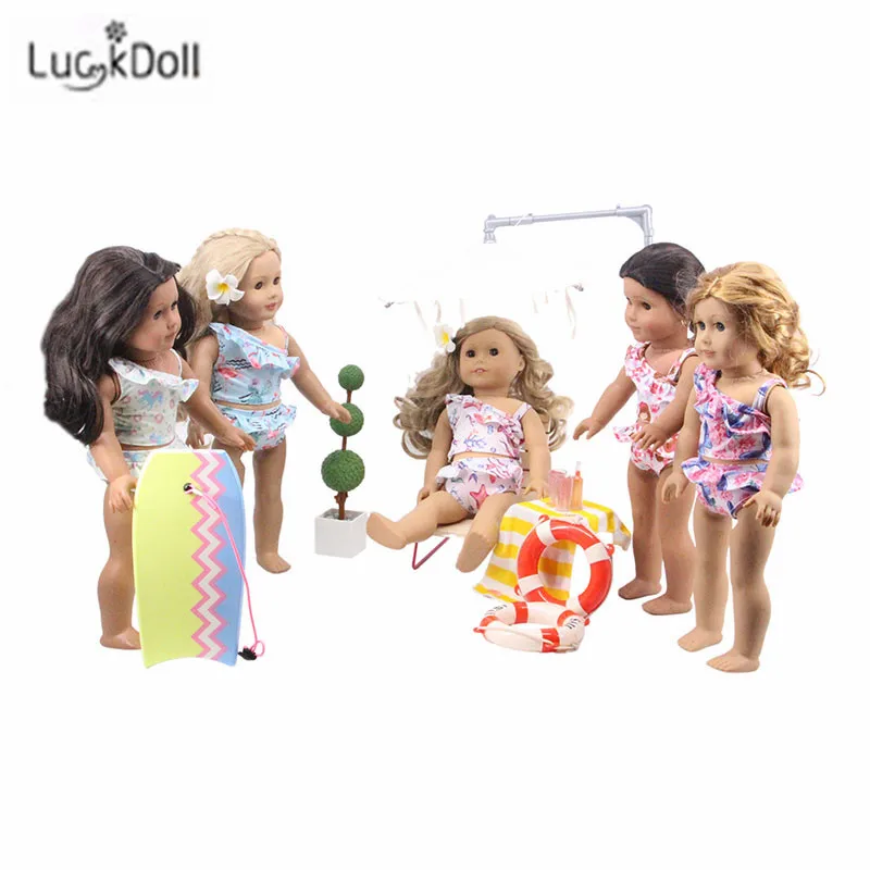 LUCKDOLL Купальник Модный костюм подходит 18 дюймов Американский 43 см Кукла одежда аксессуары, игрушки для девочек, поколение, подарок на день рождения