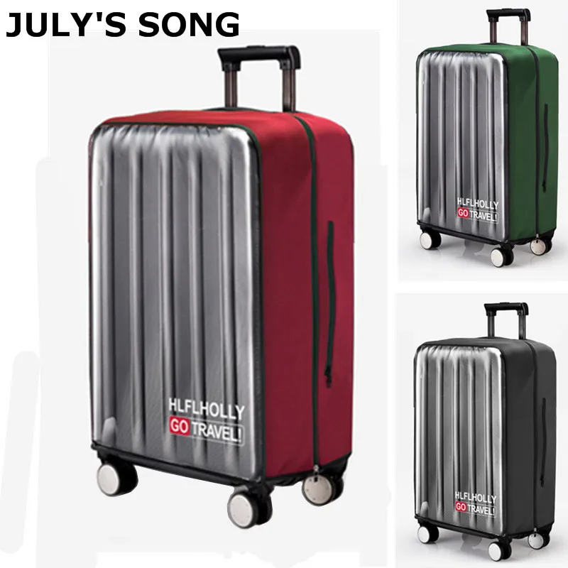 

JULY'S SONG Waterproof Protective Cover Transparent PVC Trolley Suitcase Cover DustProof Luggage Cover For 20-30'' Luggage Case