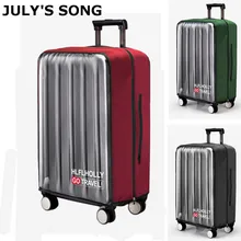 JULY'S SONG Waterproof Protective Cover Transparent PVC Trolley Suitcase Cover DustProof Luggage Cover For 20-30'' Luggage Case