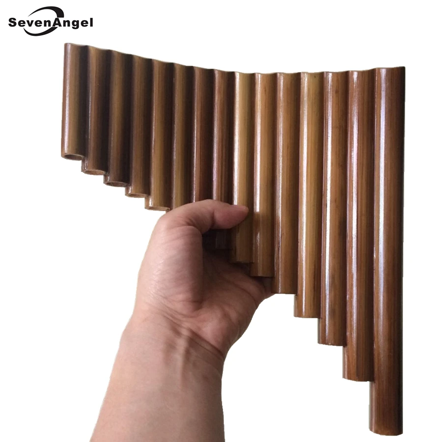 SevenAngel اليدوية اليد اليمنى 15 أنابيب الخيزران Panflute مفتاح G النفخ الناي شياو الشعبية الموسيقية الآلات أنابيب Dizi