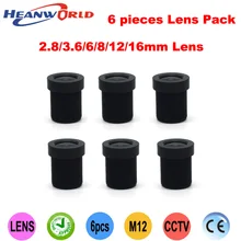 Free shipping 2.8mm,3.6mm,6mm,8mm,12mm,16mm IR lens Fixed IRIS Lens Set for cams and Security CCD CMOS CCTV Camera (6 Lens Pack)