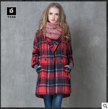 

In the winter of 2016 new product, the original design of loose big size women's wool coat
