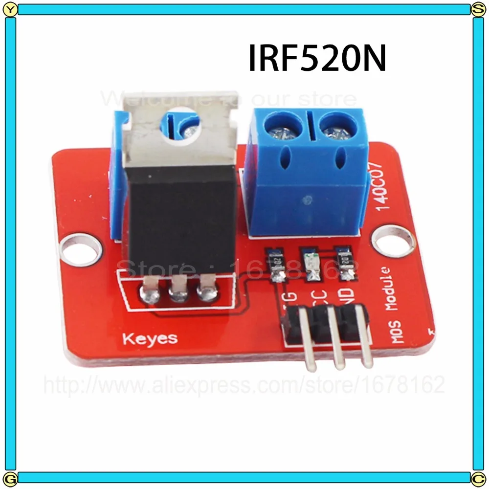 

1pcs IRF520N Top Mosfet Button IRF520 MOS Driver Module Power MOS PWM Dimming LED