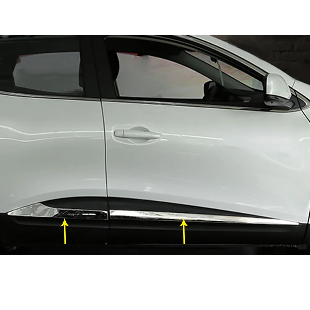 Для Renault Kadjar автомобилей детектор из нержавеющей стали отделка кузова, молдинг на боковые двери палку полосы литья части бампера 4 шт