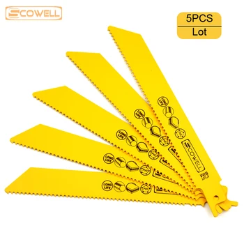 

30% off 5pcs / Lot HSS Bi-metal Reciprocating Saw Blades for Cutting Wood and Nail Metal Power Tools accessories sabre saw blade