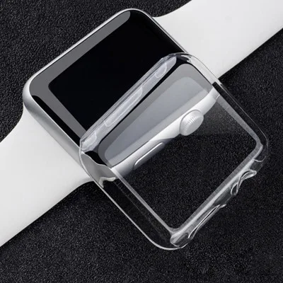Рамка защитный чехол Крышка для Apple Watch корпус 42 мм, 38 мм, версия наручных часов iwatch серии 3/2/1 цветным напылением, Чехлы для iPad Pro Аксессуары для часов 42 - Цвет: Transparent white