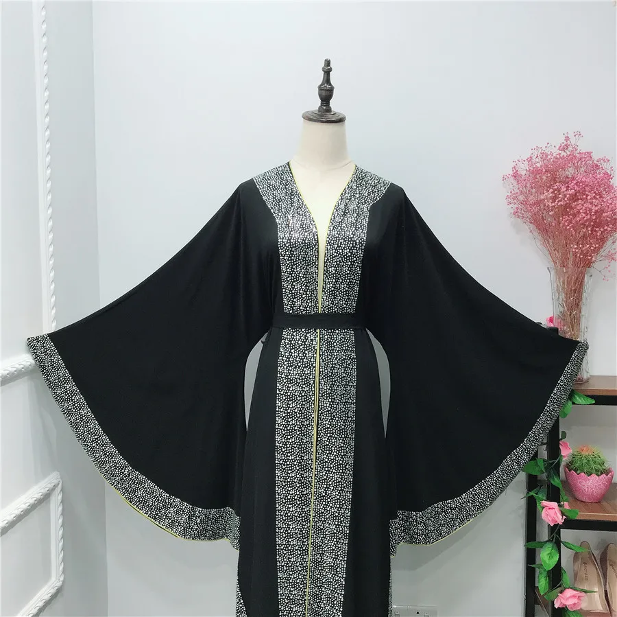 Женское мусульманское платье с бриллиантами abaya длинное кимоно халаты abaya Дубай платье Ближний Восток Рамадан Арабский исламский наряд DQS2199