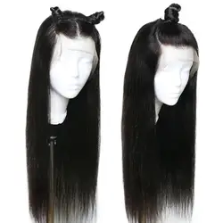 Eseeпарики прямые Синтетические волосы на кружеве парик их натуральных волос предварительно вырезанные для черный Для женщин Remy