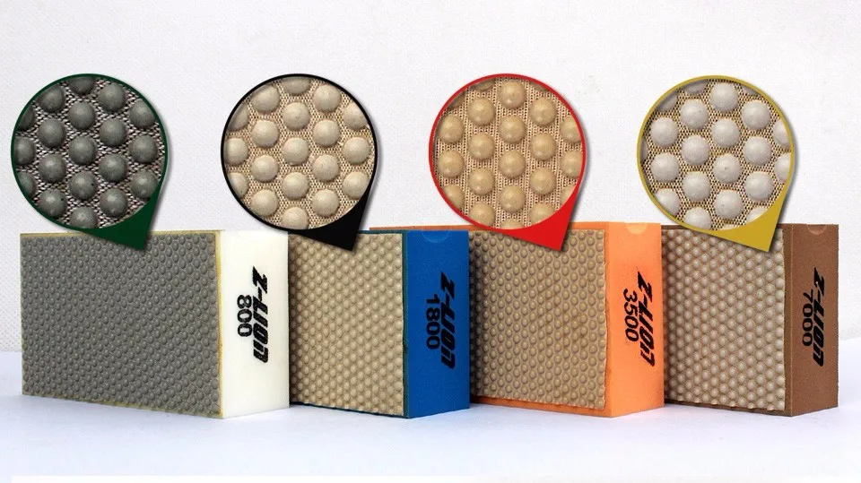 Z-Lion 100x55mm Hand Diamond Polishing Pad with Arc Shape Backer ZL-37DA