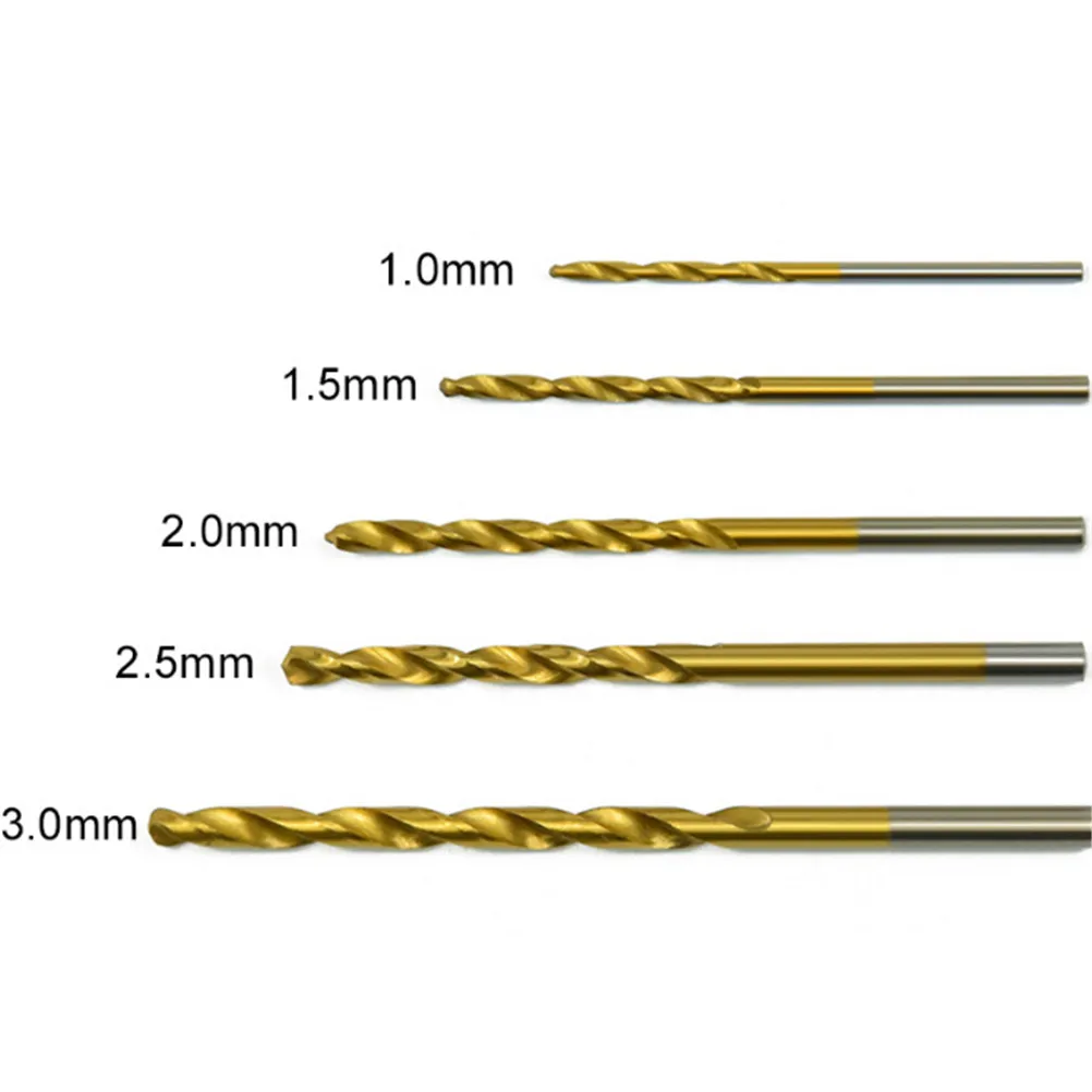 50Pcs HSS Titanium Coated Drill Bit Set Tungsten Carbide Twist Drill Power Tool High Speed Steel 1/4 Hex Shank 1/1.5/2/2.5/3mm