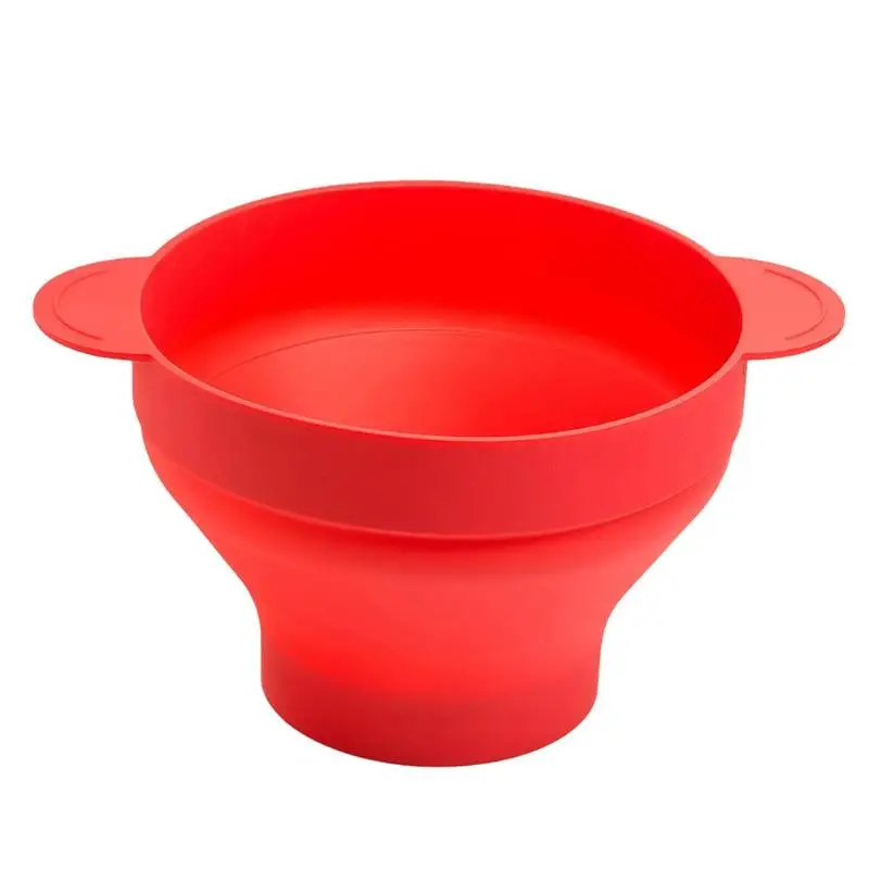 Hot New Popcorn Microwave Silicone Foldable Red High Quality Kitchen Easy Tools DIY Popcorn Bucket Bowl Maker With Lid bowl - Цвет: B2