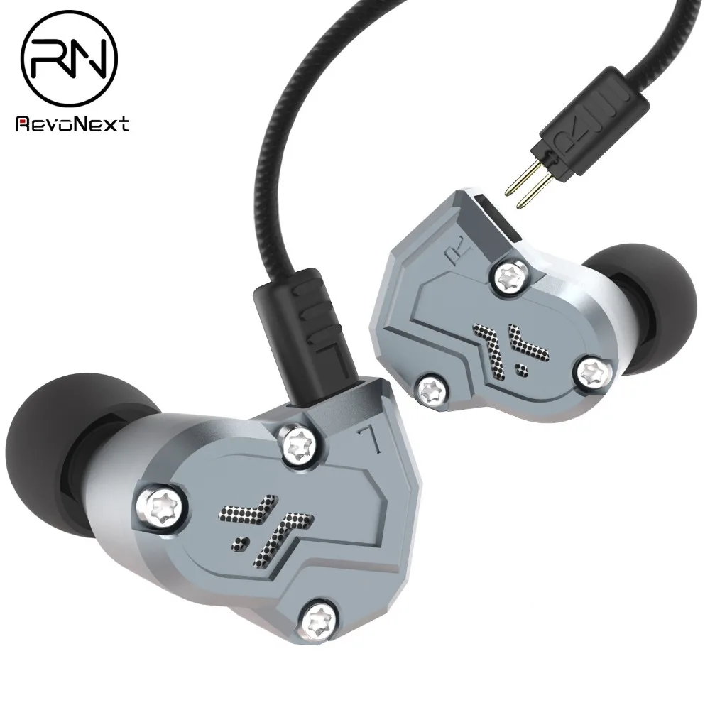 

RevoNext QT3 Headphones 2DD+2BA Hybrid In Ear Earphone, HIFI DJ Monitor Running Sport Noise Cancel Earphone Earplug, Earbud