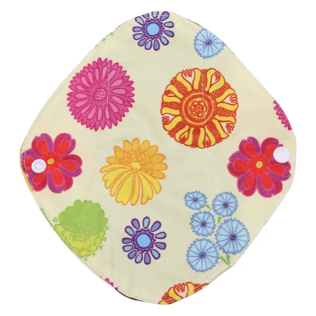 4 Types Reusable Sanitary Pad Print Women Girls Washable Bamboo Cloth Mama Postpartum Menstrual Sanitary Pad 20x18CM