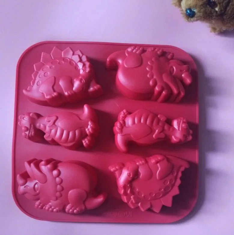 

Six three large dinosaur cake molds baking chocolate mold soap