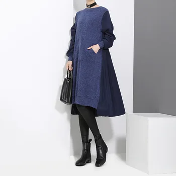 

2019 Sale Regular O-neck Patchwork Full Vestidos Mujer Dress Vestido De Festa Autumn And New Korean Version Thin Splicing Dress
