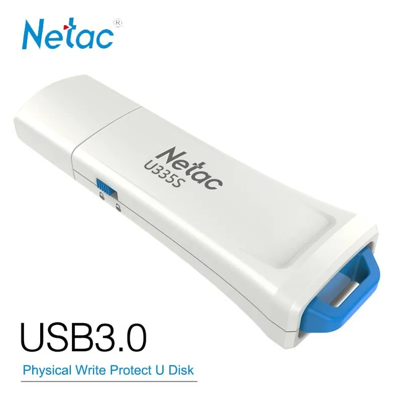 Флешка Флэш-накопитель Netac USB 16 ГБ 32 ГБ 64 ГБ 128 ГБ USB3.0 Физический переключатель защиты от записи Аппаратное обеспечение Блокированный флэш-накопитель Pen Memory Stick