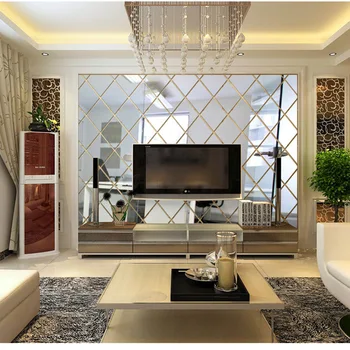 

Diamonds Triangles Wall Art Acrylic Mirror Wall Sticker House Decor 3D DIY Wall Decals Art for Living Room Home wedding Decor