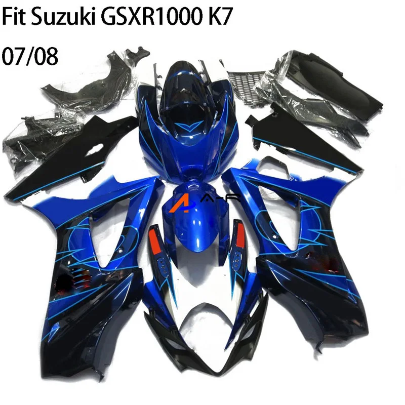

GSXR Logo Blue UV Painted Fairing Kit For Suzuki K7 GSX-R 1000 GSXR1000 2007 2008 GSX-R1000 K7 07 08 ABS Fairings GSXR1000 K7