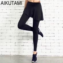 Поддельные два вида спорта женские теннисные шорты брюки высокая эластичная дышащая нерегулярная юбка кюлоты Теннис Skort тренажерный зал фитнес тренировка