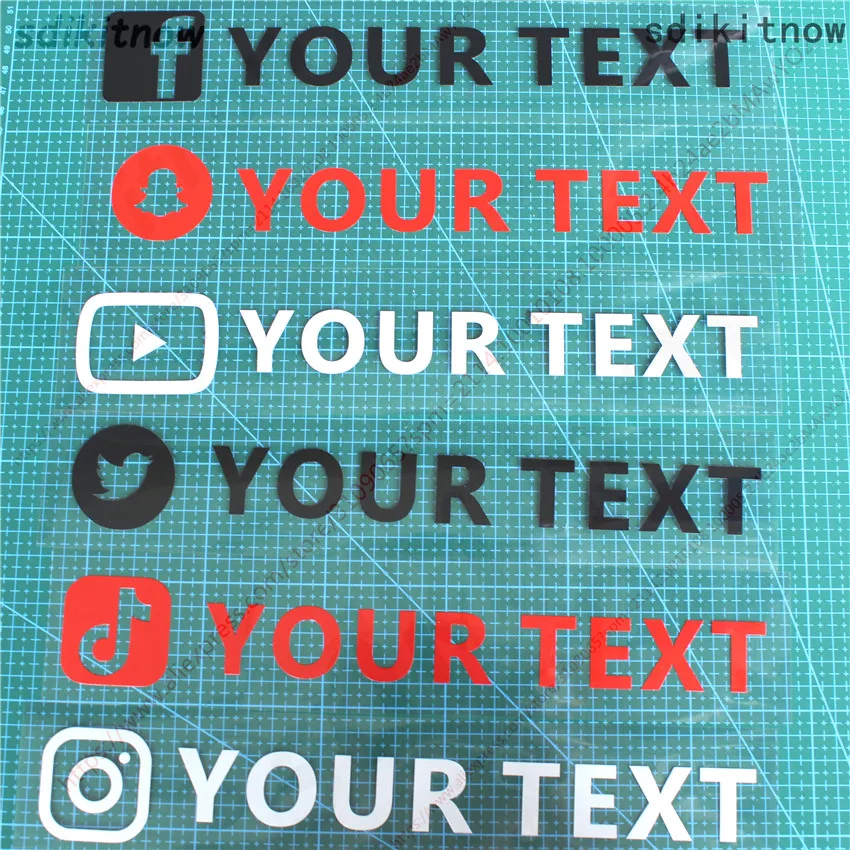 Пользовательский текст веб сайт FACEBOOK Instagram логотип имя Твиттер Tiktok YouTube Snapchat Twitch VK