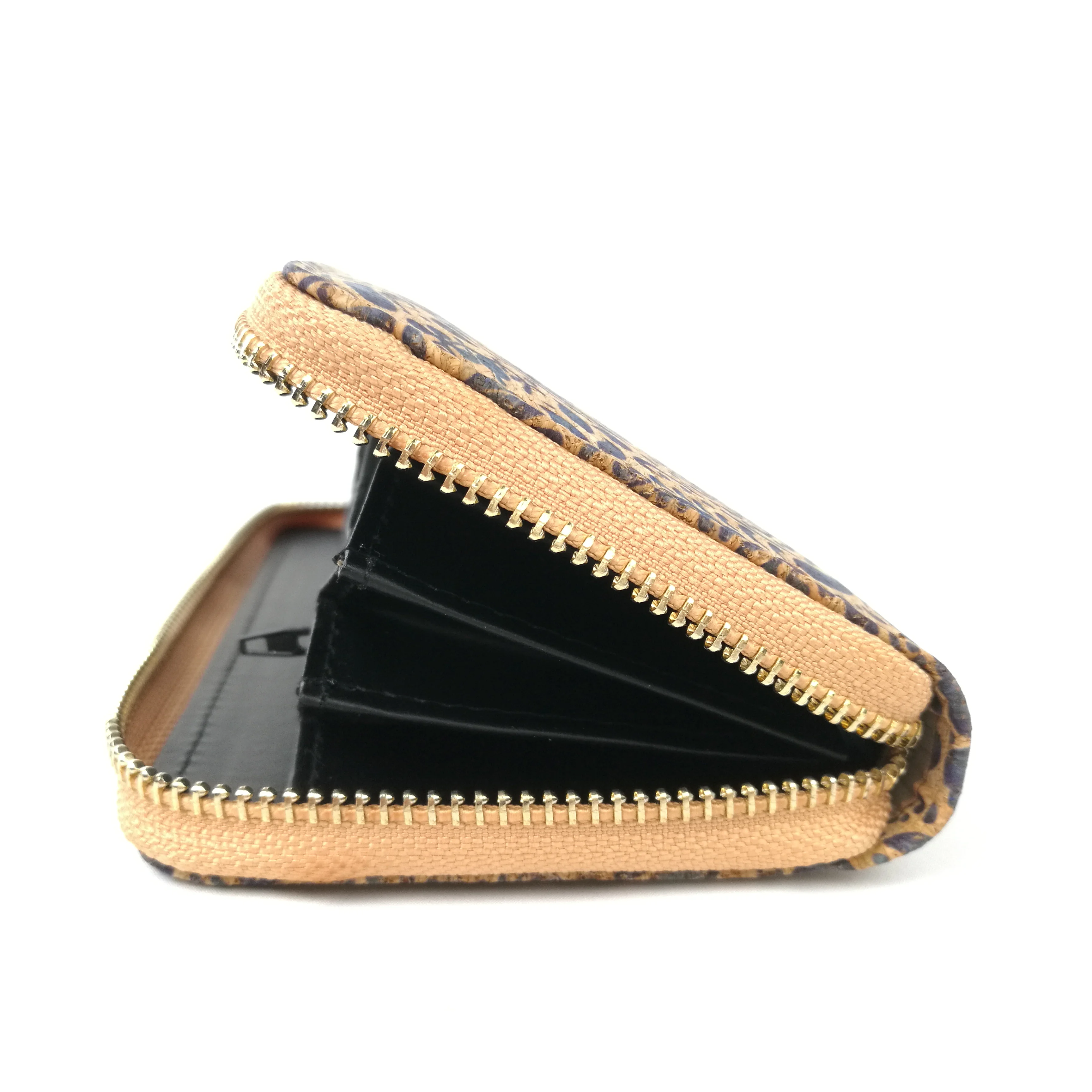 Goedkoop NAVY BLOEM PATROON KURK VROUWEN PORTEMONNEE VEGAN PURSE