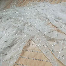 В африканском стиле блестящие вышитые блестками ткани для Свадебные бусы кружевной ткани потребляют Декор diy craft Швейные