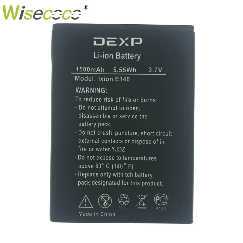 WISECOCO в наличии Высококачественный новый 2019 аккумулятор 1500 мАч для DEXP E140 E 140