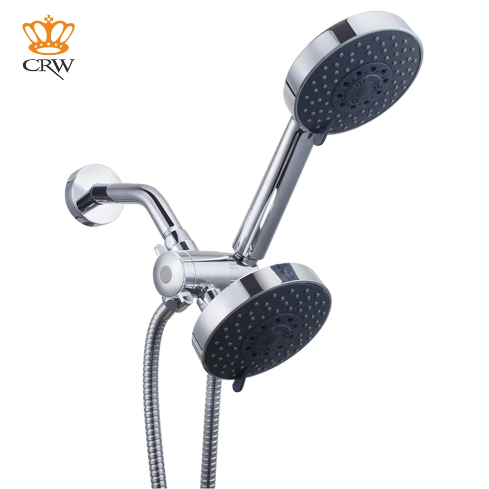 Hose Dual Handheld Shower Head High Pressure Rainfall Booster With Divert Mount Plumbing Fixtures Shower Heads
