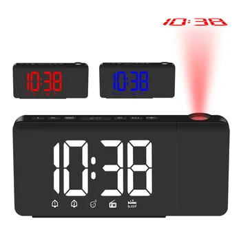 

Digital Radio Alarm Clock Projection Snooze Timer Table Wall FM Radio Clock New