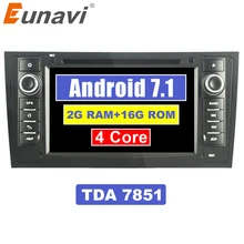 Eunavi " 4 ядра Android 7,1 Автомобильный DVD плеер для автомобиля Audi A6 1997-2004 и Audi S6 1997-2004 и Audi RS6 1997-2004 с 1024*600 разрешением