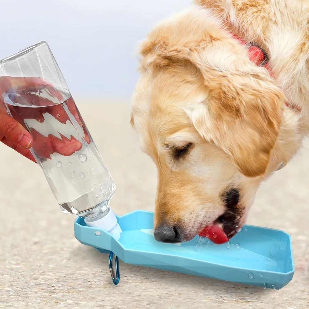 Путешествия собака бутылка для воды диспенсер пластик собака кошка питьевой воды подачи Портативный Открытый Собака Чаша 250 мл 500 мл