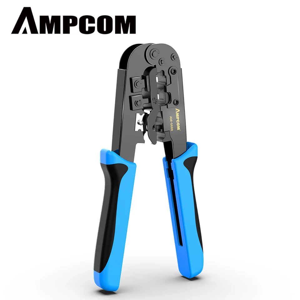 Обжимной инструмент AMPCOM RJ45 и RJ12 RJ11 обжимной для резки зачистки сетевого кабеля 4P