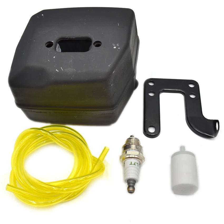 Exhaust Muffler Bracket Fuel Filter Hose Pipe Spark Plug Set FIT HUSQVARNA Chainsaw 61 268 272