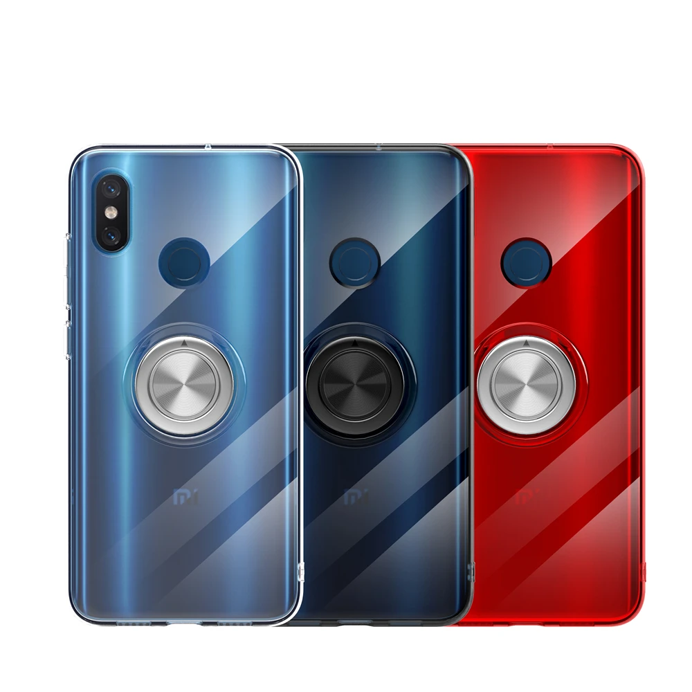 

Case For Xiaomi Mi 8 Cover Soft Transparent Phone Cover For Xiaomi Mi 8 Lite,Mi 8 Pro Case Mi8 Ring Holder Magnetic Car Silicone