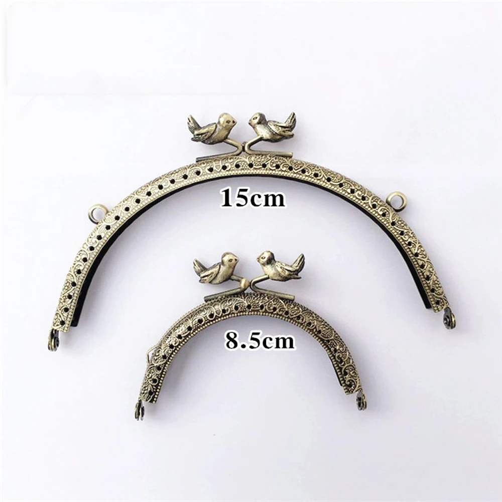 

8.5cm 15cm knurling purse frame metal clasp DIY women coin bag hardware accessories birds kiss buckle 10pcs/lot