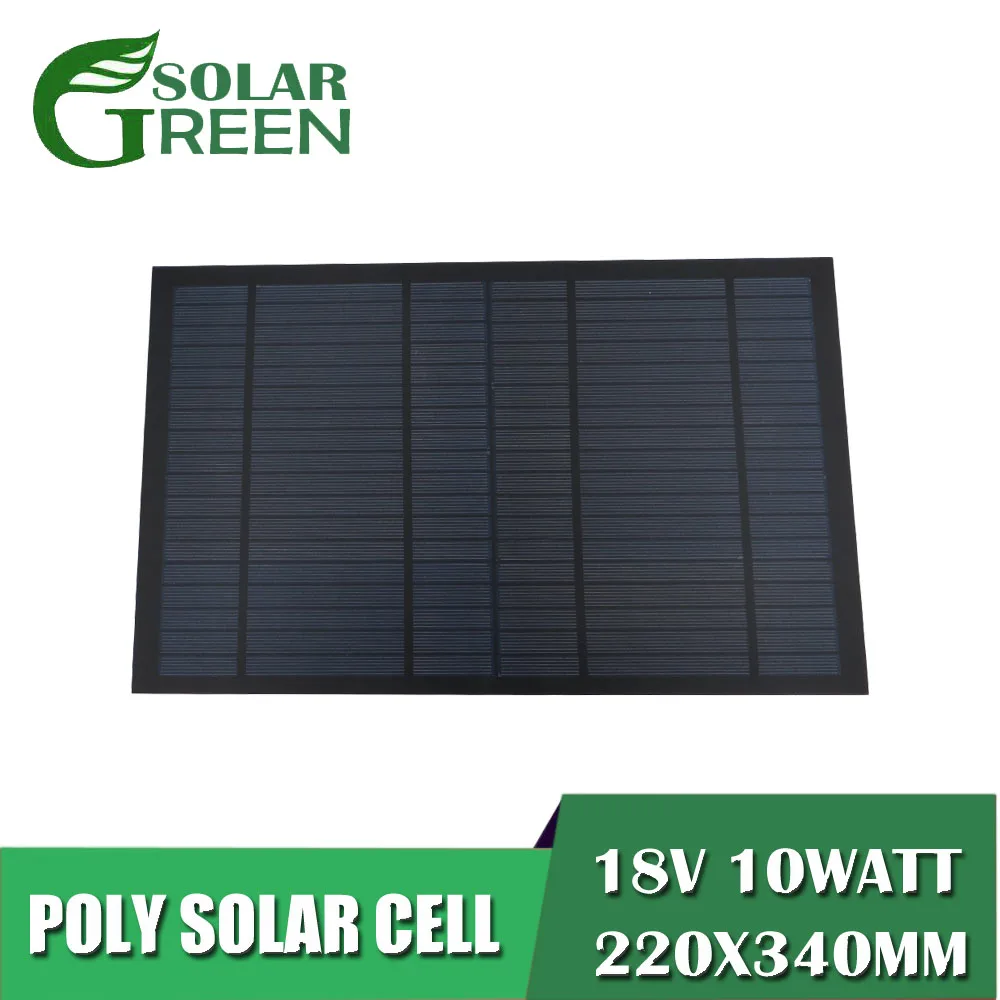 

18V 556mA charge 12V Battery Charge 10Watt 10W Solar Panel Standard PET polycrystalline Silicon Module Mini Solar Cell