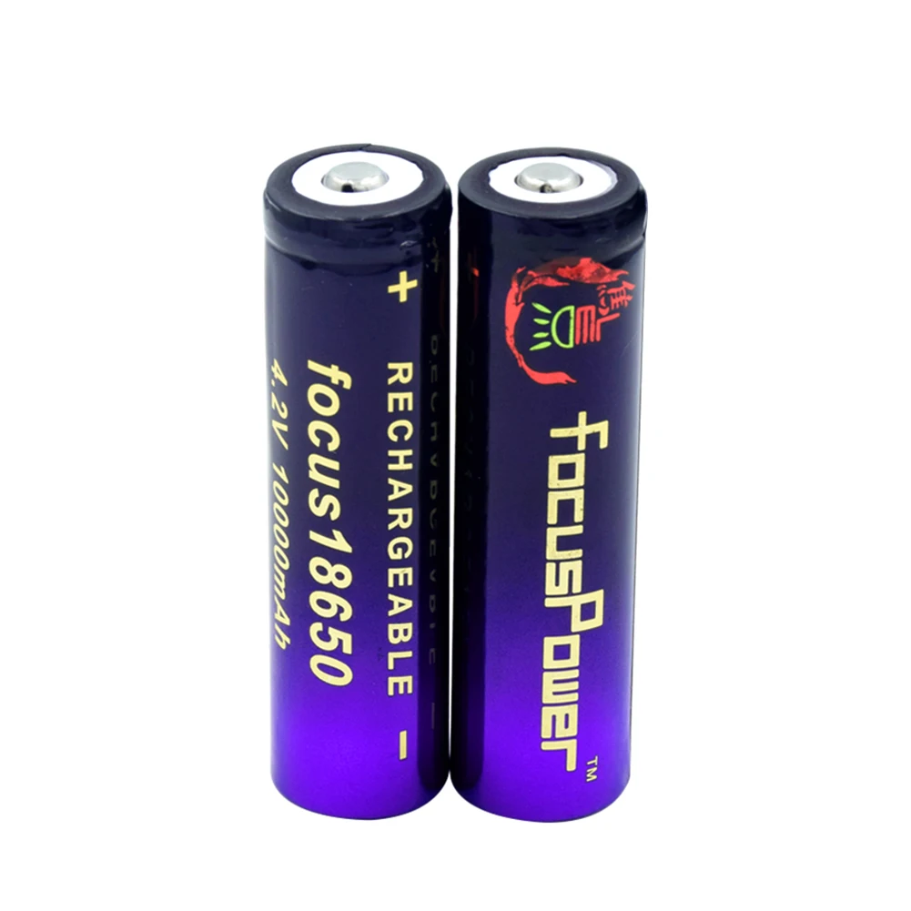 Большая емкость 10000mah 3,7 v 18650 литий-ионная аккумуляторная батарея для фонарика фар - Цвет: 2 PCS